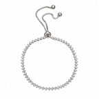 Marvel Silver Elegant Crystal Tennis Adjustable Silver Bracelet for Girls and Women with Sparkling Stones and Sliding Ball Closure