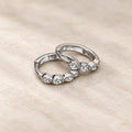 Marvel Silver Stone Silver Hoop Earrings with Sparkling Stone Design for Women and Girls