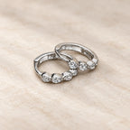Marvel Silver Stone Silver Hoop Earrings with Sparkling Stone Design for Women and Girls