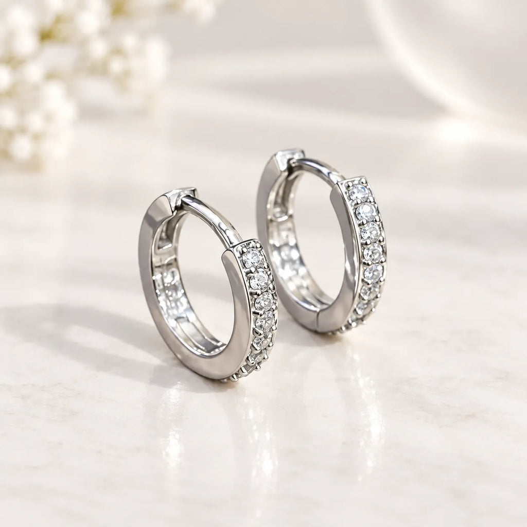 Marvel Silver Eternal Spark Stone Silver Hoop Earrings for Women and Girls