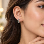 Marvel Silver Eternal Spark Stone Silver Hoop Earrings for Women and Girls