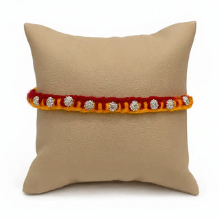 Floral Motif Yellow Red Rakhi