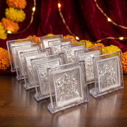 ( 10 PCS ) Ganesh Lakshmi Silver Religious Frame