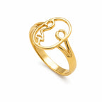 Marvel Silver gold-plated abstract face adjustable ring for women and girls featuring a modern line art face design with a polished finish and elegant contemporary styling.