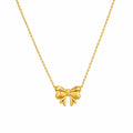 Marvel Silver gold-plated bow chain pendant for women and girls featuring an elegant ribbon bow design with a delicate gold chain and premium polished finish.