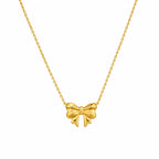 Marvel Silver gold-plated bow chain pendant for women and girls featuring an elegant ribbon bow design with a delicate gold chain and premium polished finish.