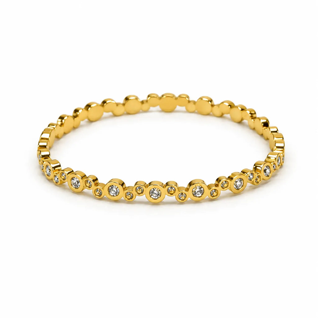 gold plated kada, bubble kada, bubble bangle, cz bangle, cubic zirconia kada, crystal bangle, women kada, girls bangle, designer kada, luxury bracelet, fashion jewellery, imitation jewellery, daily wear kada, party wear bracelet, festive jewellery, elegant bangle, gold bracelet for women, gift for women, gift for girls, marvel silver