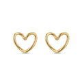 Marvel Silver Gold-Plated Open Heart Stud Earrings for Women - Elegant Fashion Jewellery