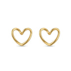 Marvel Silver Gold-Plated Open Heart Stud Earrings for Women - Elegant Fashion Jewellery