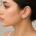 Marvel Silver Gold-Tone Cherry Design 3 Pair Imitation Earrings Set for Girls with Sparkling Stones
