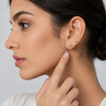 Marvel Silver Gold-Tone Floral and Solitaire 3 Pair Imitation Stud Earrings Set for Girls