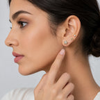 Marvel Silver Gold-Tone Floral and Solitaire 3 Pair Imitation Stud Earrings Set for Girls