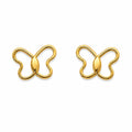 Marvel Silver 9K gold butterfly outline stud earrings for women and girls, lightweight minimalist gold earrings for everyday and festive wear.