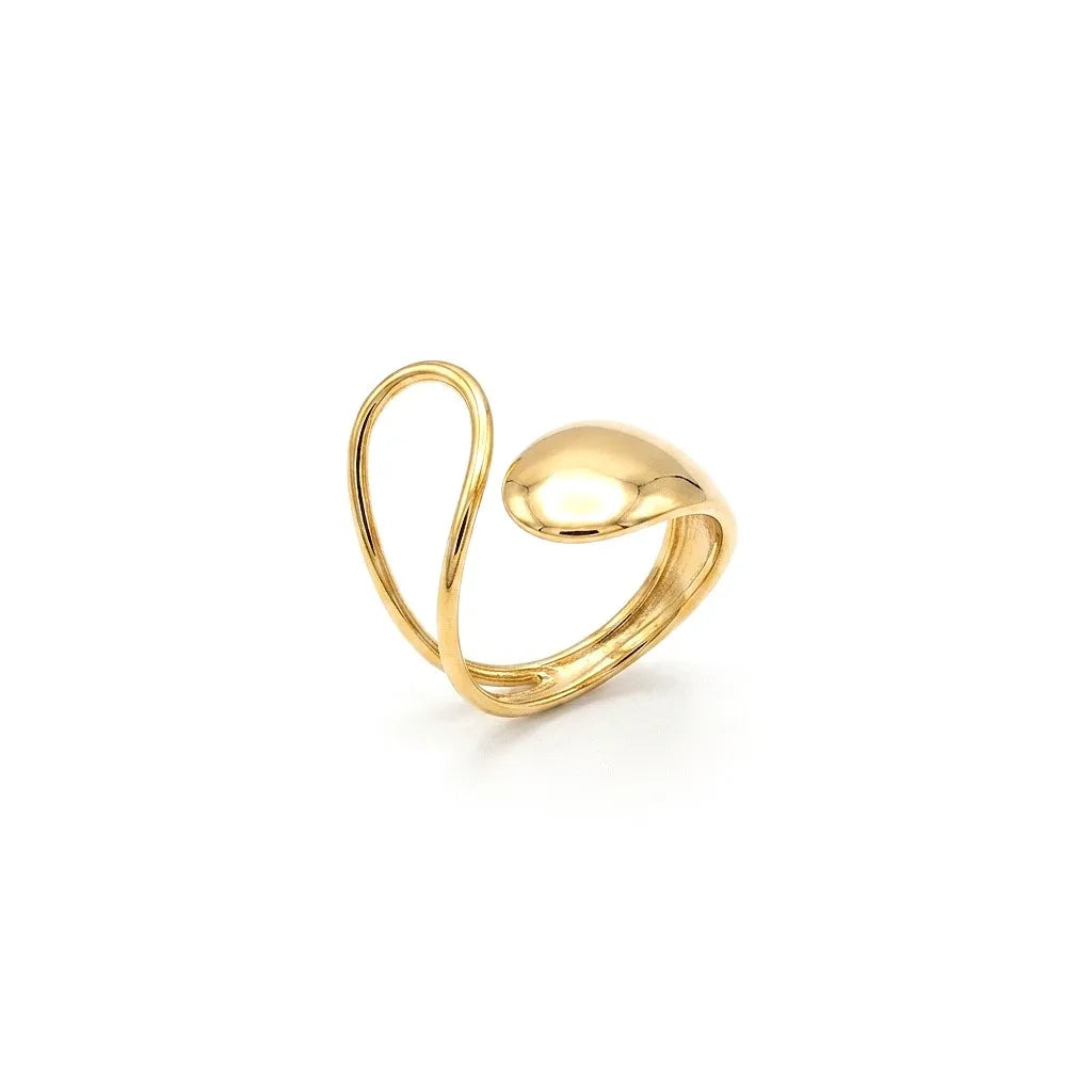 Marvel Silver Gold Plated Abstract Adjustable Ring for Women & Girls – Minimalist Open Finger Ring