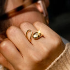 Marvel Silver Gold Plated Abstract Adjustable Ring for Women & Girls – Minimalist Open Finger Ring