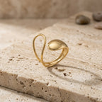 Marvel Silver Gold Plated Abstract Adjustable Ring for Women & Girls – Minimalist Open Finger Ring