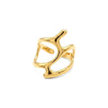 Marvel Silver Gold Plated Abstract Open Adjustable Statement Ring for Women & Girls – Modern Fashion Finger Ring