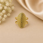 Marvel Silver Gold Plated Adjustable Boho Oval Disc Statement Ring for Women & Girls – Trendy Fashion Finger Ring