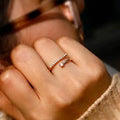 Marvel Silver gold plated adjustable minimalist bar imitation ring featuring sparkling cubic zirconia stones for women and girls.