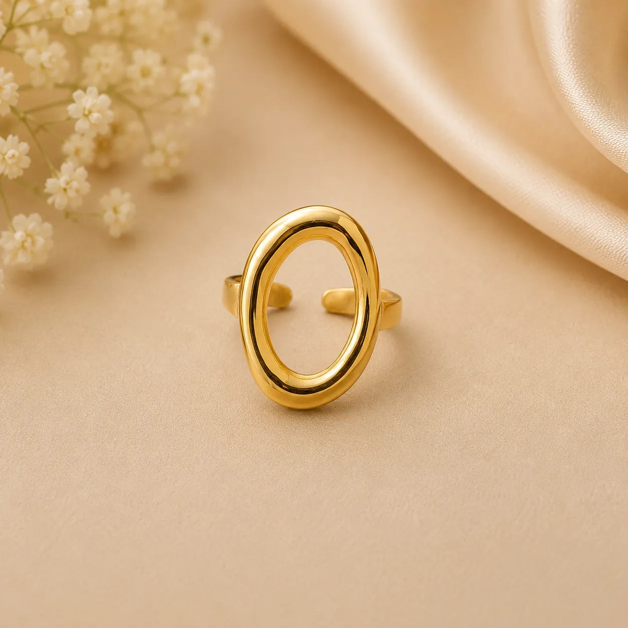 Marvel Silver Gold Plated Adjustable Geometric Open Statement Ring for Women & Girls – Minimalist Fashion Finger Ring