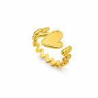 Marvel Silver Gold Plated Adjustable Heart Design Ring for Women & Girls – Trendy Fashion Finger Ring