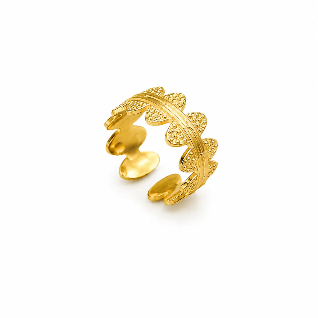 Marvel Silver Gold Plated Adjustable Leaf Wrap Ring for Women & Girls – Nature Inspired Statement Fashion Finger Ring