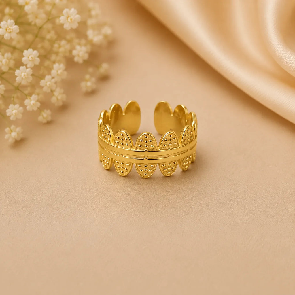 Marvel Silver Gold Plated Adjustable Leaf Wrap Ring for Women & Girls – Nature Inspired Statement Fashion Finger Ring