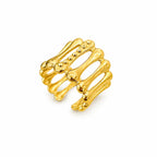 Marvel Silver Gold Plated Adjustable Multi-Band Statement Ring for Women and Girls – Trendy Fashion Finger Ring