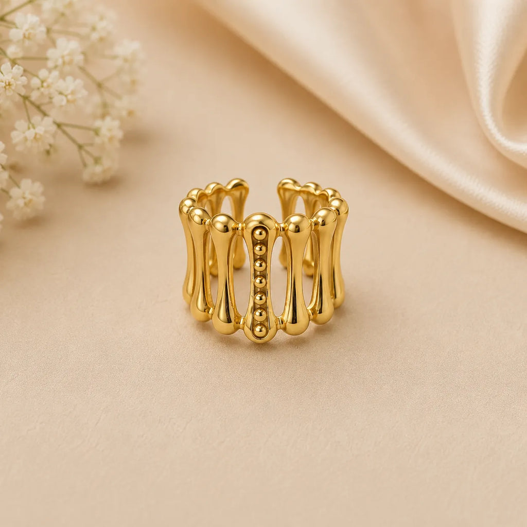 Marvel Silver Gold Plated Adjustable Multi-Band Statement Ring for Women and Girls – Trendy Fashion Finger Ring