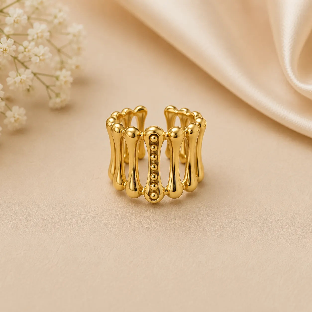 Marvel Silver Gold Plated Adjustable Multi-Band Statement Ring for Women and Girls – Trendy Fashion Finger Ring