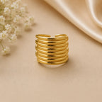 Marvel Silver Gold Plated Adjustable Multi-Layer Statement Ring for Women and Girls – Trendy Fashion Finger Ring