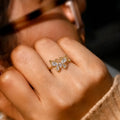 Marvel Silver gold plated adjustable butterfly crystal ring for girls featuring marquise and pear-cut cubic zirconia stones with an elegant open-band design.