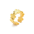 Marvel Silver Gold Plated Floral Adjustable Ring for Women & Girls – Elegant Flower Design Fashion Finger Ring