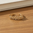 Marvel Silver gold plated adjustable floral crystal ring for girls featuring sparkling flower-shaped cubic zirconia stones in an elegant open-band design.