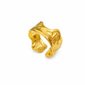 Marvel Silver Gold Plated Hammered Adjustable Statement Ring for Women and Girls – Modern Open Band Fashion Ring