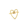 Marvel Silver Gold Plated Open Heart Adjustable Ring for Women and Girls with Textured Statement Design