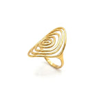Marvel Silver Gold Plated Spiral Statement Ring for Women & Girls – Modern Geometric Fashion Finger Ring