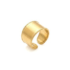 Marvel Silver Gold Plated Wide Band Adjustable Ring for Women & Girls – Minimalist Cuff Style Fashion Finger Ring