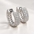 Marvel Silver Luxe Pavé Stone Silver Hoop Earrings with Sparkling Stone Design for Women