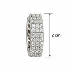 Marvel Silver Luxe Pavé Stone Silver Hoop Earrings with Sparkling Stone Design for Women