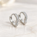 Marvel Silver Luxe Wave Stone Silver Hoop Earrings with Sparkling Stone Design for Women
