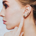 Marvel Silver Gold-Tone Floral and Solitaire 3 Pair Imitation Stud Earrings Set for Girls
