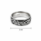 Marvel Silver tribal oxidised silver band ring for men with 2 cm size