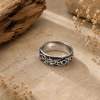 Marvel Silver tribal oxidised silver band ring for men with 2 cm size