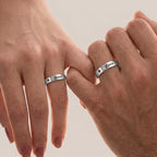 Silver Love Couple Rings with Stone Detailing for Him and Her – Marvel Silver