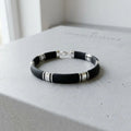 Marvel Silver Midnight Luxe Silver Panel Bracelet for boys with black band and silver panel accents