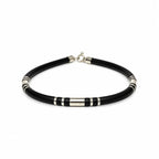 Marvel Silver Midnight Silver Accent Bracelet for girls with black band and silver detailing