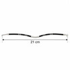 Marvel Silver Midnight Striped Silver Bar Bracelet for girls with black band, silver bar and striped silver accents