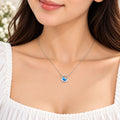 Marvel Silver Ocean Petal Crystal Silver Chain Pendant with Blue Petal Design and Sparkling Crystal Accents for Girls and Women