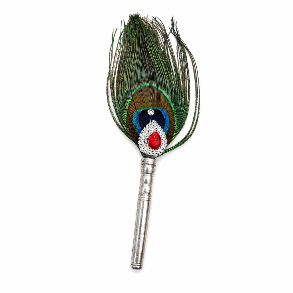 Silver Mor Pankh for Laddu Gopal Krishna Shringar with Peacock Feather – Marvel Silver